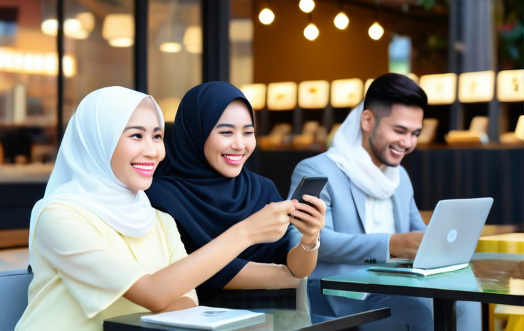 세일즈 퍼널 전환율을 높이는 심리학 - **Prompt:** "A vibrant and diverse group of Malaysian customers, including Malay, Chinese, and India...