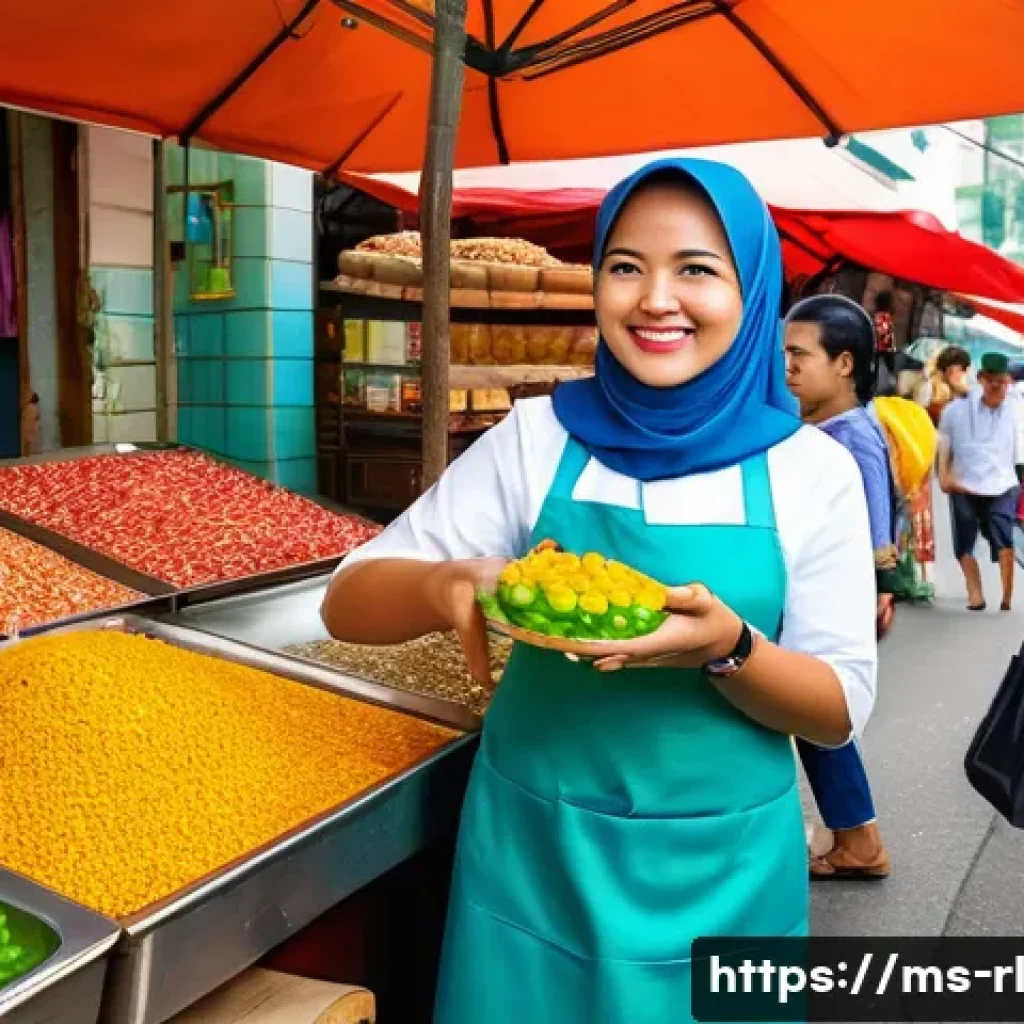 효과적인 세일즈 퍼널 전략 수립 방법 - **Sales Funnel in a Malaysian Hawker Setting**
A vibrant, sunlit street market scene in Malaysia...