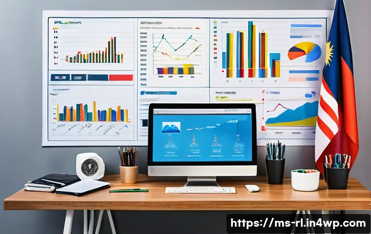 세일즈 퍼널에서의 유입 경로 분석 - A detailed digital marketing workspace scene focused on traffic source analysis for a Malaysian busi...