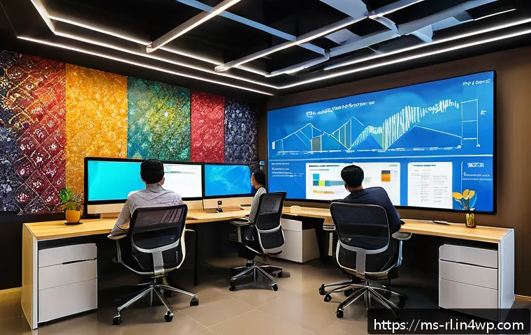 세일즈 퍼널에서의 혁신적인 마케팅 아이디어 - A vibrant digital marketing office scene in Kuala Lumpur, Malaysia, showing a diverse team of young ...