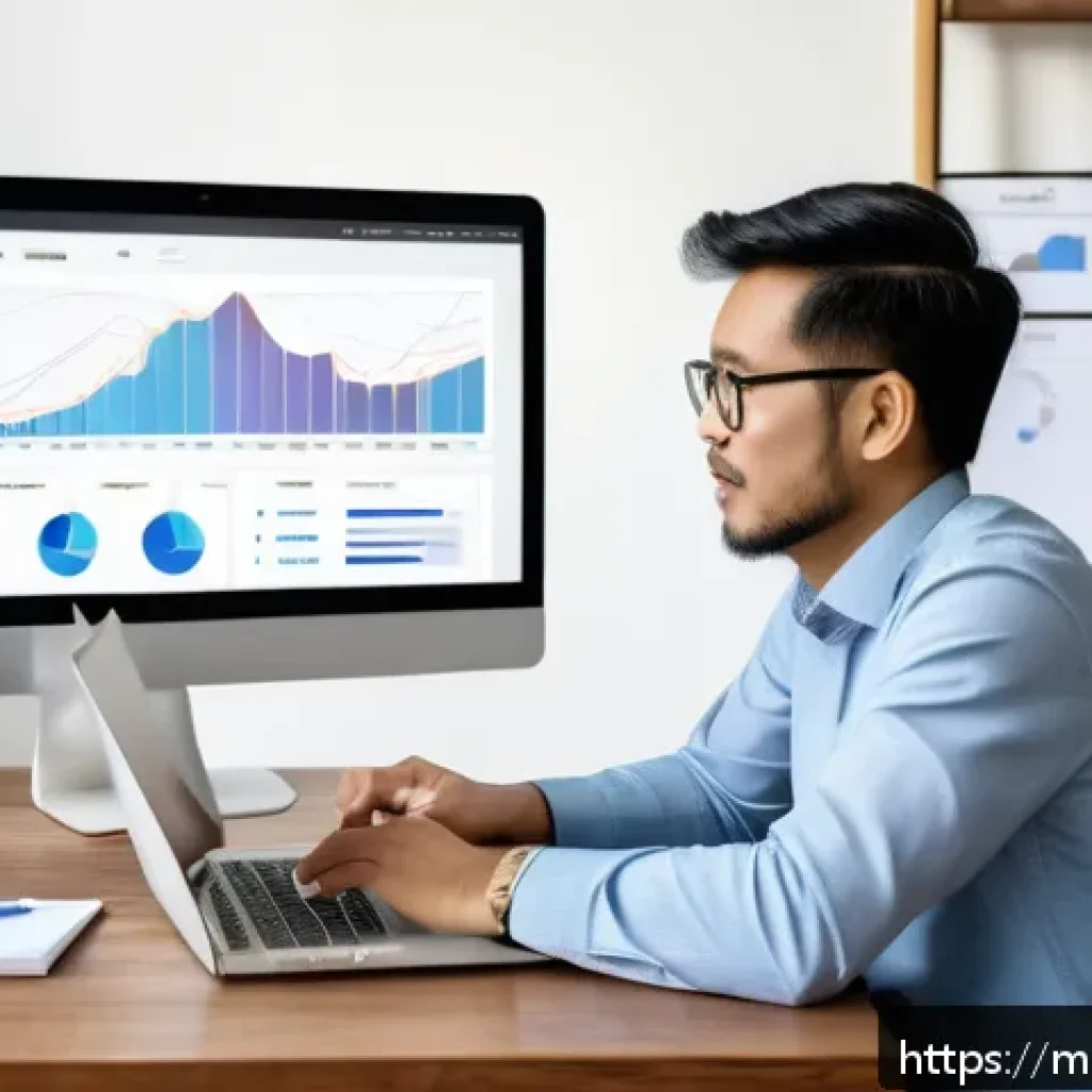 세일즈 퍼널 자동화를 통한 효율성 증대 - A professional Malaysian small business owner working on a laptop in a modern home office, surrounde...