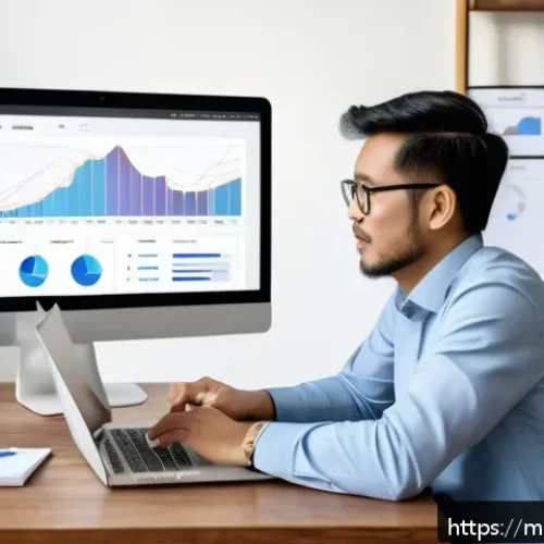 Home 30 세일즈 퍼널 자동화를 통한 효율성 증대 - A professional Malaysian small business owner working on a laptop in a modern home office, surrounde...